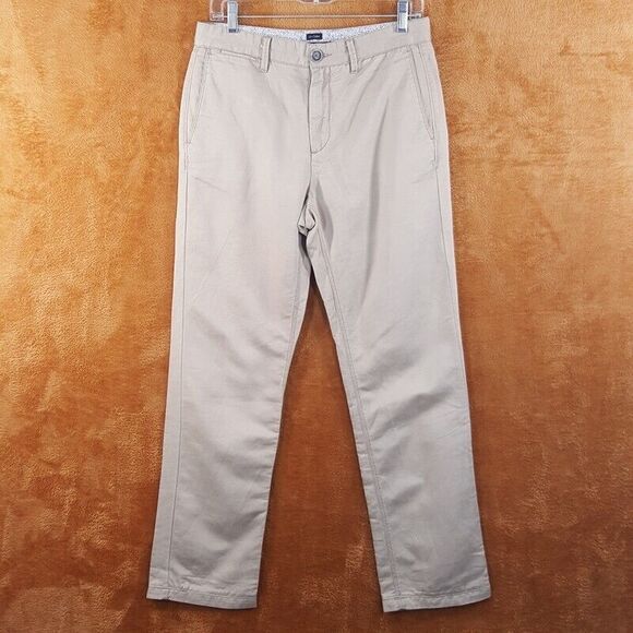 BURTON LONDON Mens Pants Size 40 Tan Chino Linen Cotton Straight Leg Classic - Picture 1 of 9